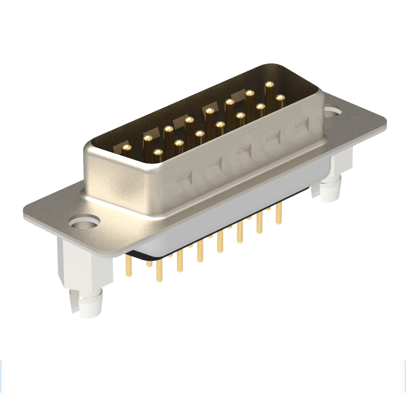 Denentech high quality d-sub connector 15 pin HD 15P male straight DIP 15 pin d-sub connectors