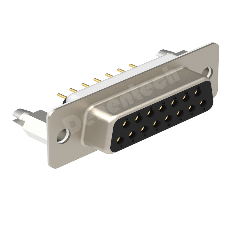 Denentech High quality HD 15P female straight DIP d-sub 15 pin connector 15 pin d-sub connectors