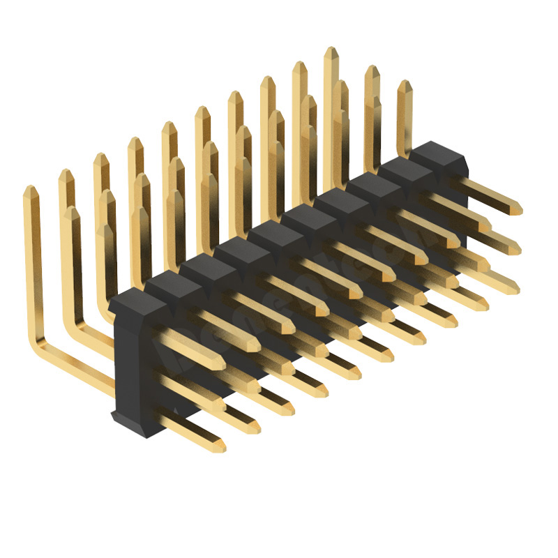 Denentech2.0mm pin header triple row right angle pin header pcb 90° male pin header connector