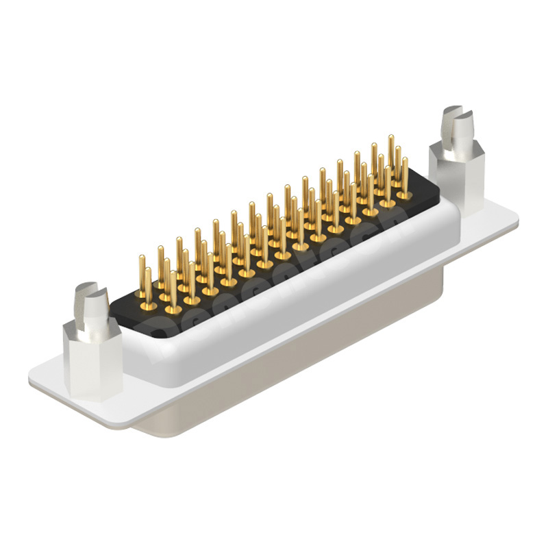 Denentech gold-plated DR 44P female straight DIP d-sub 44 pin connector 3 rows high density d-sub connectors