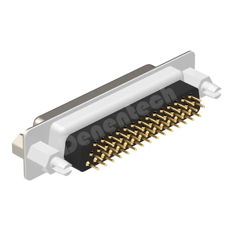 Denentech Factory direct sales HDE 44P female straight DIP d-sub 44 pin connector 3 rows high density d-sub connectors