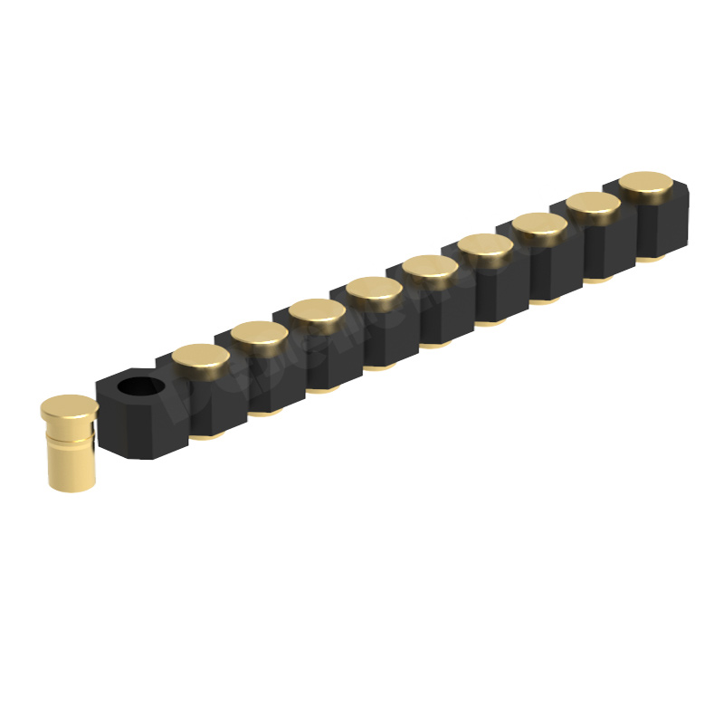 Denentech 2.54mm pitch H2.5 single row female straight SMT  pogo pin connector