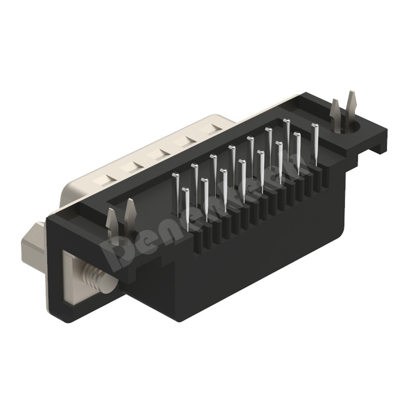 Denentech High quality HDR 15P H8.08 male right angle DIP d-sub 15 pin connector male d-sub connectors