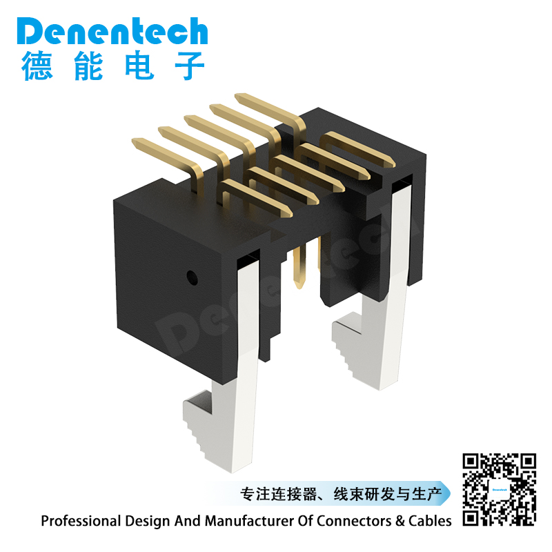 Denentech professional factory 2.54MM ejector header H18.70 straight SMT Zinc alloy buckle curved needle ejector connector with