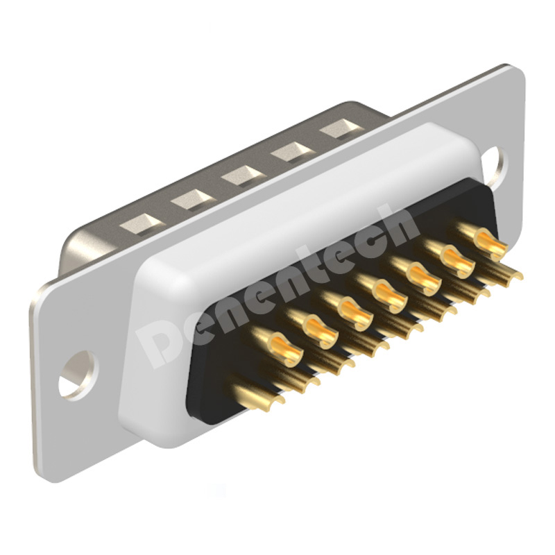 Denentech Factory direct sales DB 15P male straight solder d-sub 15 pin db15 male connector 3 rows d-sub connectors