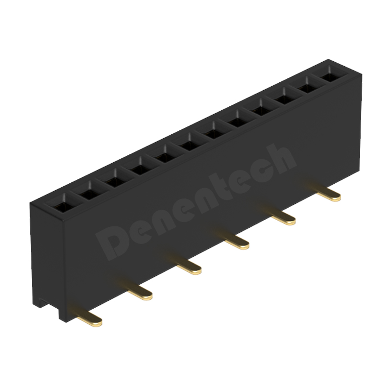 Denentech professional factory 1.27mm pitch H4.3mm single row straight SMT female header connector