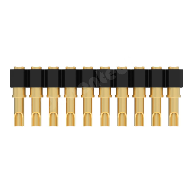 Denentech 2.54mm pitch H2.5 solder single row female pogo pin connector