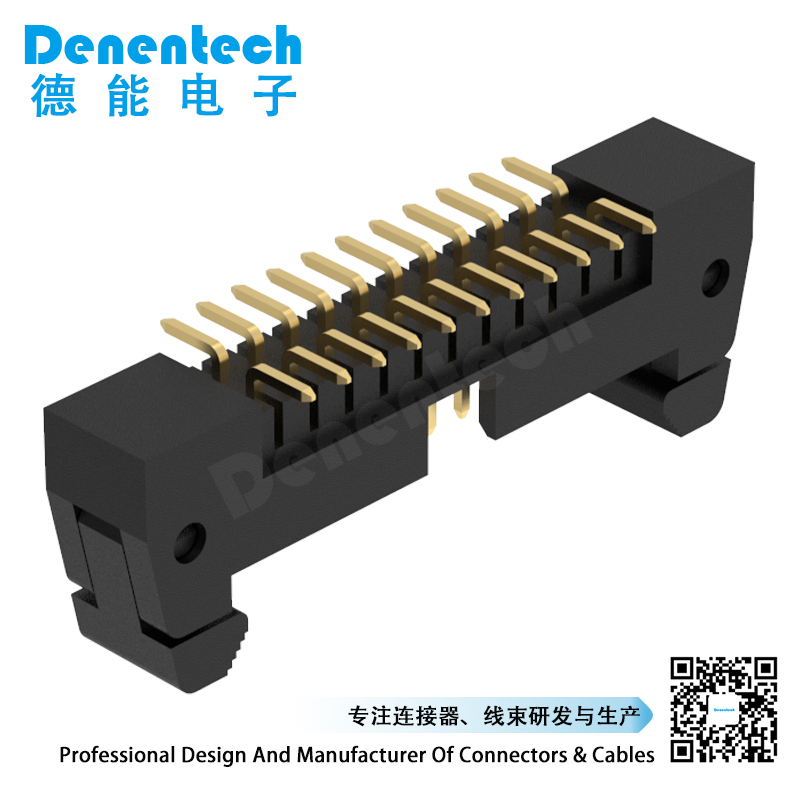 Denentech professional factory 2.00MM ejector header H12.0MM straight SMT black ejector connector