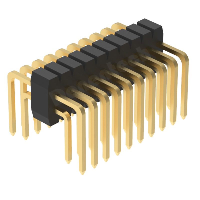 1.0MM pin header dual row U type gold pin header connectors