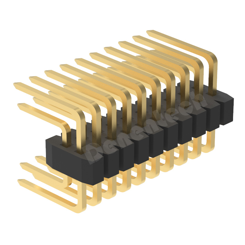 1.0MM pin header dual row U type gold pin header connectors