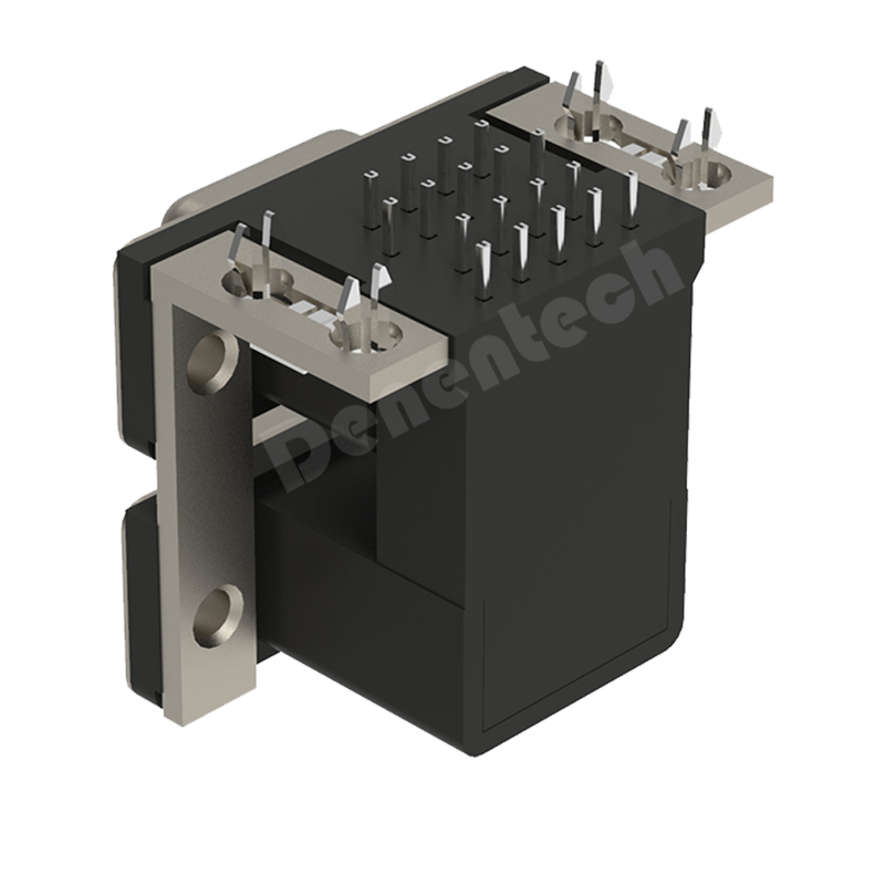 Denentech Manufacturer Direct Sales D-SUB dual port 9P female d-sub pcb connector double d-sub connectors