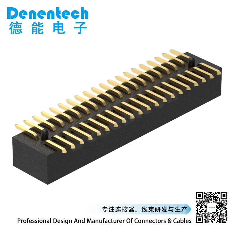 Denentech 1.0MM H2.85MM dual row straight SMT box header with peg