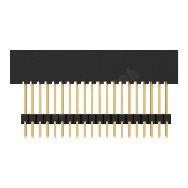 Denentech high quality 1.27MM H5.7MM dual row straight DIP +pin header box header connector