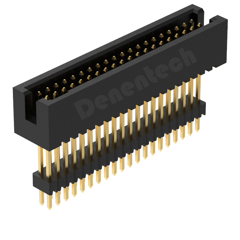 Denentech high quality 1.27MM H5.7MM dual row straight DIP +pin header box header connector