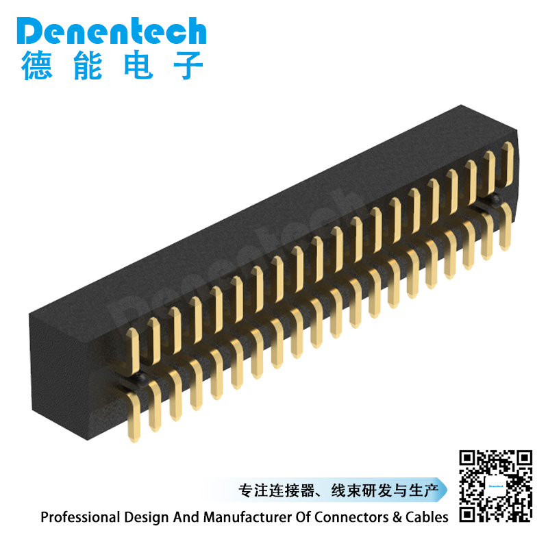 Denentech factory directly 1.27MM H3.85MM dual row straight SMT male box header connector with peg