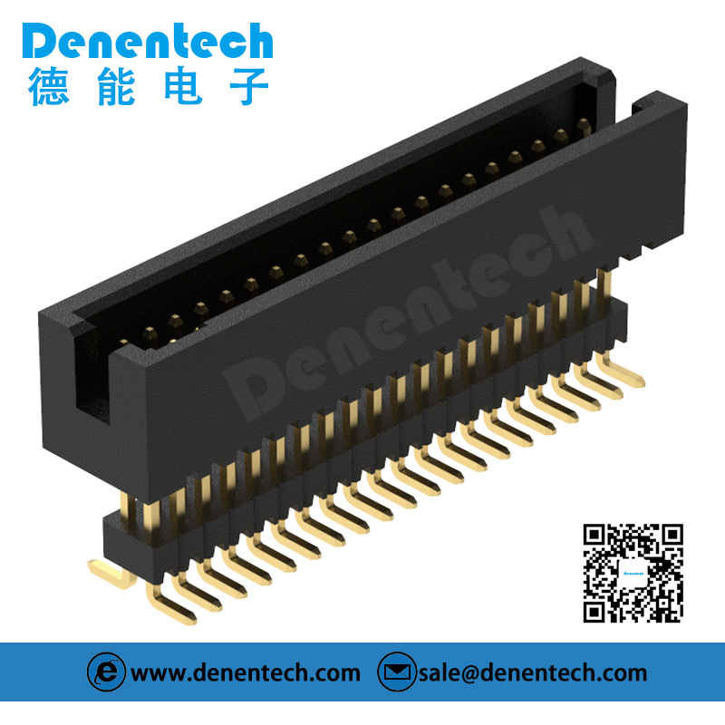 Denentech hot selling 1.27MM box header H5.7MM dual row straight SMT+PIN Header
