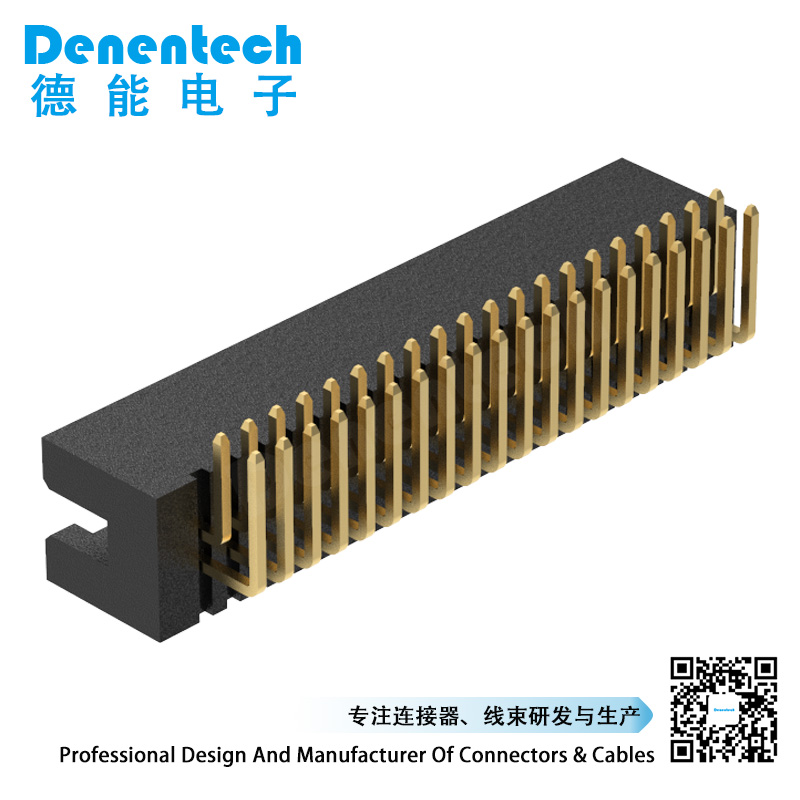 Denentech factory custom 1.27MM H5.7MM dual row right angle DIP box header connector