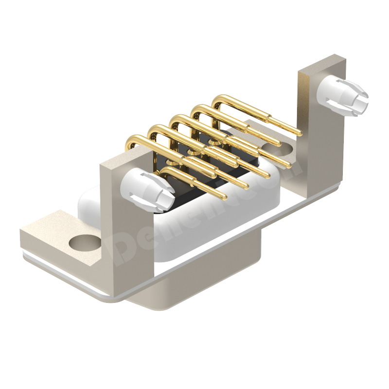 Denentech high quality DR 9P female right angle DIP with bracket d-sub 9pin connector d-sub connectors