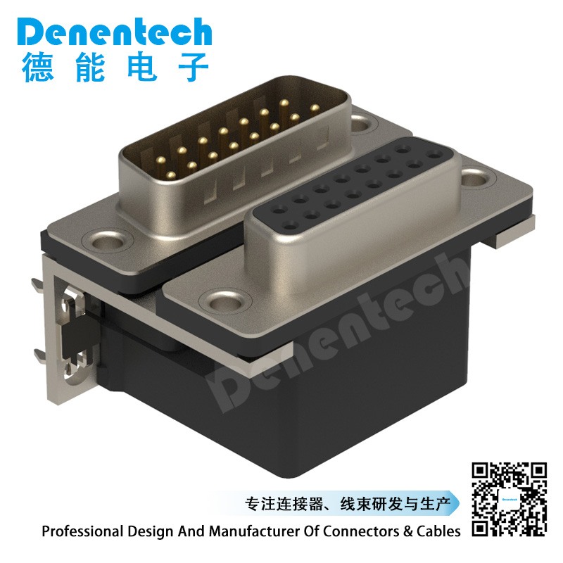 Denentech D-SUB dual port DR 9P female to 15Pin male d-sub connector ...