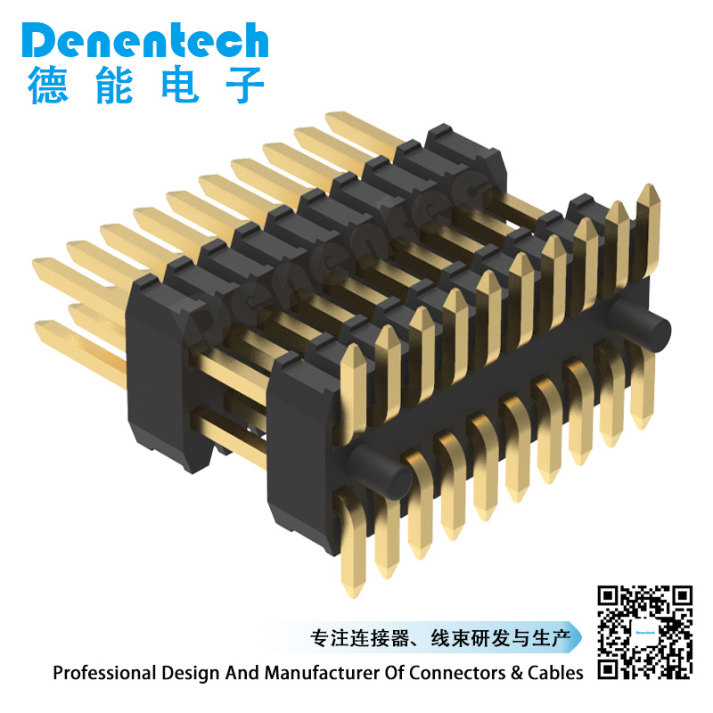 Denentech Promotional products 0.8mm dual row dual plastic straight SMT pin header with peg