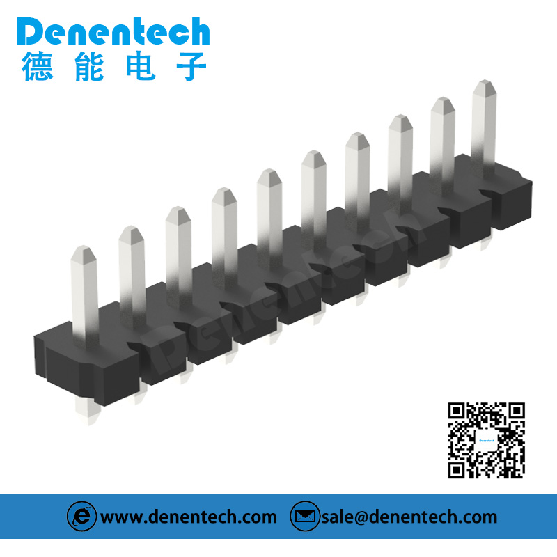 Denenetech 可定制 3.96mm排针单排单塑180度 接插件单排针镀锡 3.96MM间距直插单塑