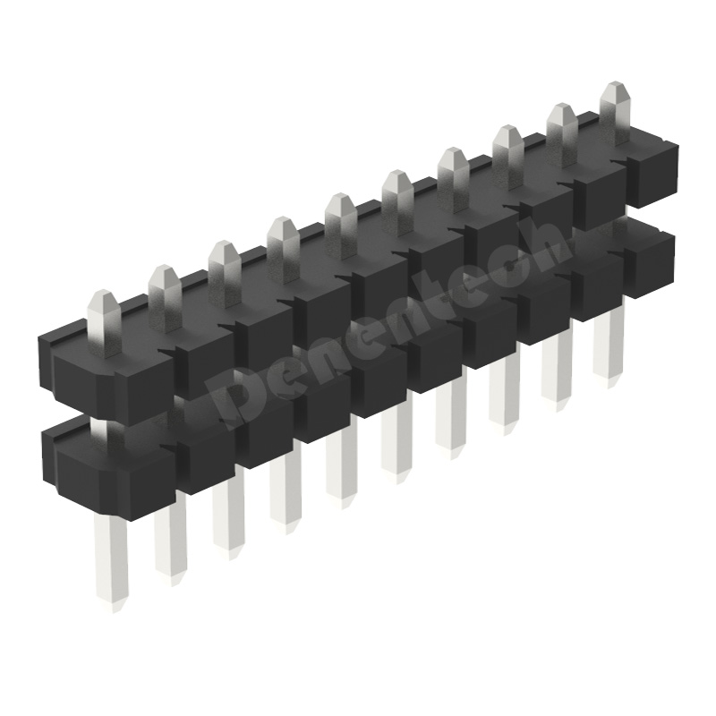 Denenetech 3.96mm pin header single row dual straight DIP 3 .96MM spacing inserted directly into the plastic