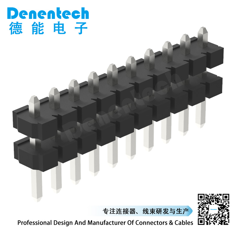 Denenetech 3.96mm pin header single row dual straight DIP 3 .96MM spacing inserted directly into the plastic