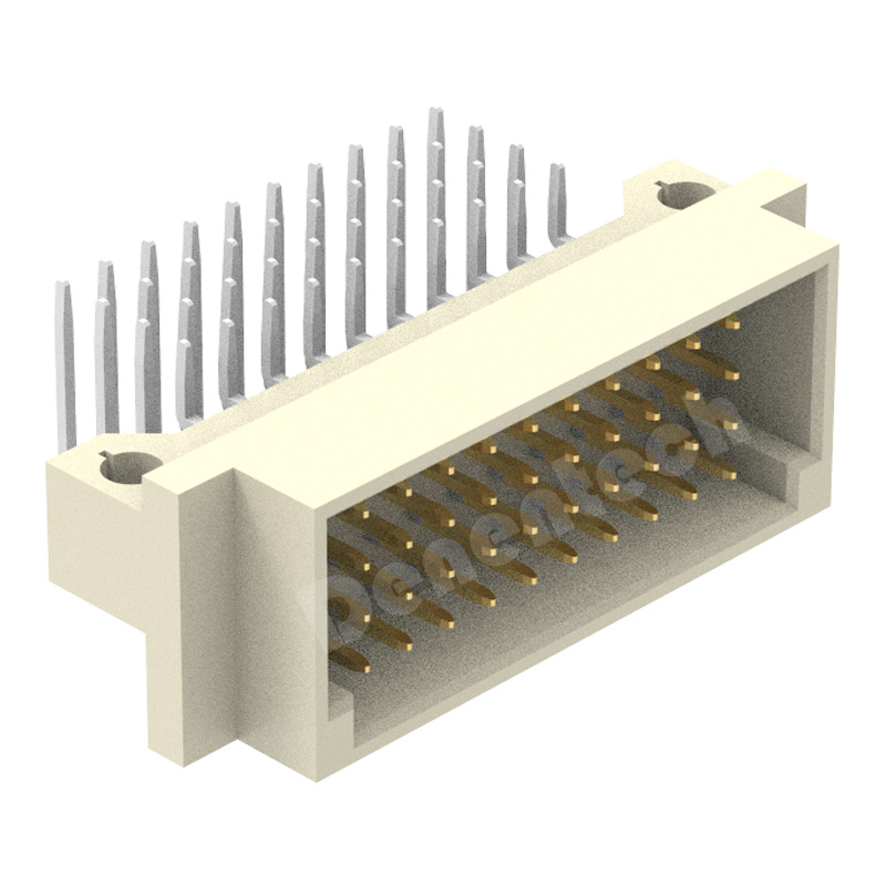 Denentech hot sale product 2.54MM four row male right angle DIP DIN41612 Header in stock