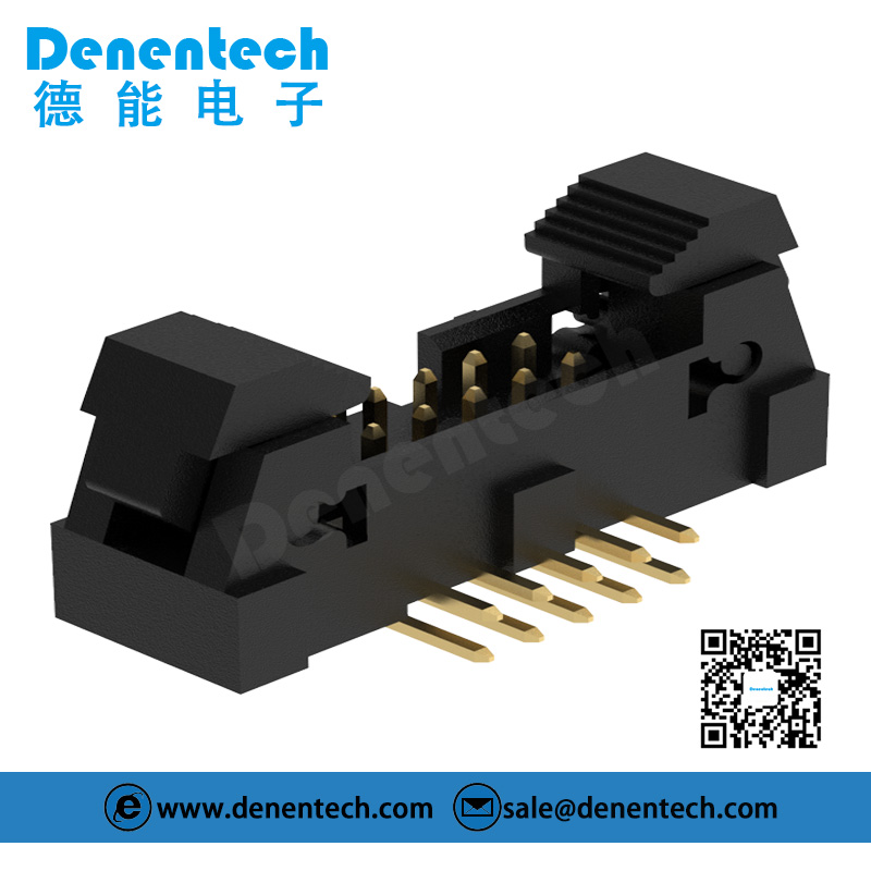 Denentech high quality 2.00MM ejector header H12.19MM right angle gold ejector connector