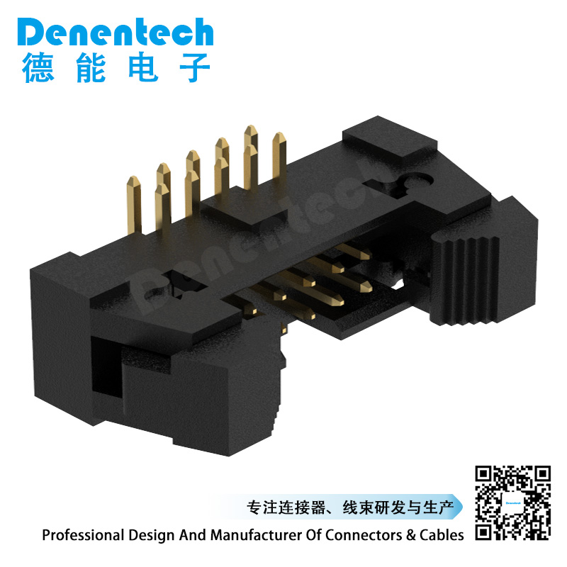 Denentech high quality 2.00MM ejector header H12.19MM right angle gold ejector connector