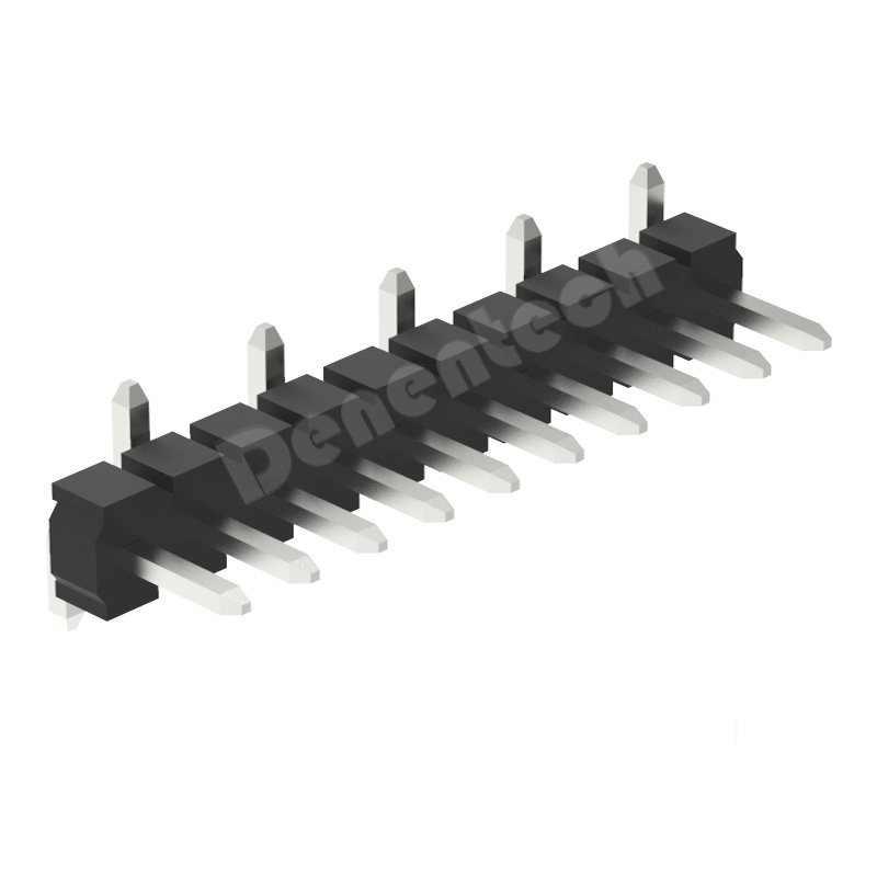 Denentech 3.96mm single row straight SMT male pin header connector with peg