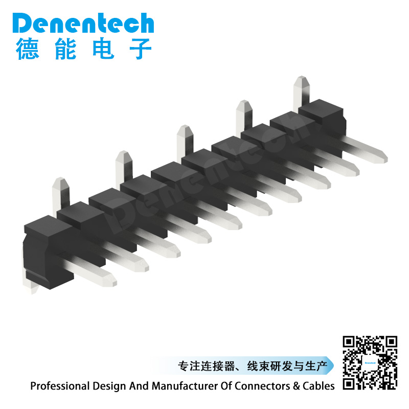 Denentech 3.96mm single row straight SMT male pin header connector with peg