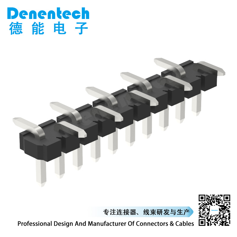 Denentech 3.96mm single row straight SMT male pin header connector with peg