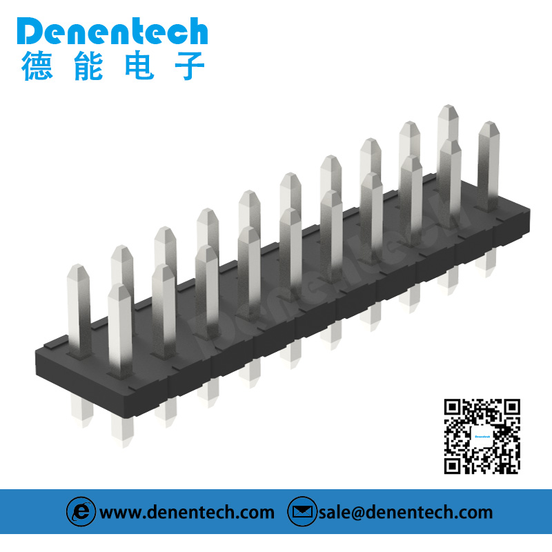 Denentech Excellent quality  4.20mm pin header dual row straight  4.2 row spacing brass tin plating