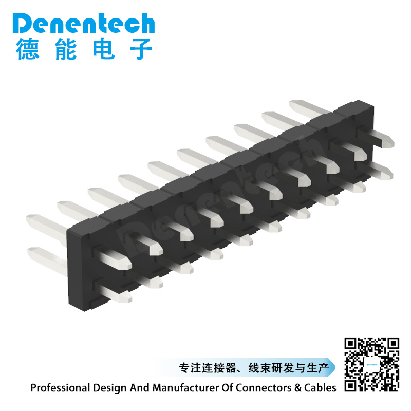 Denentech Excellent quality  4.20mm pin header dual row straight  4.2 row spacing brass tin plating