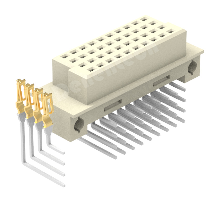 Denentech high quality product 2.54MM four row female right angle DIP DIN41612 connector