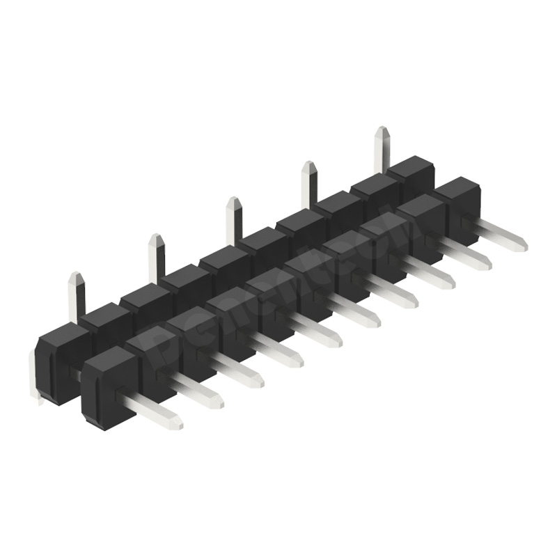 Denentech 5.08mm pin header single row dual plastic straight SMT with peg smt female pin header low profile