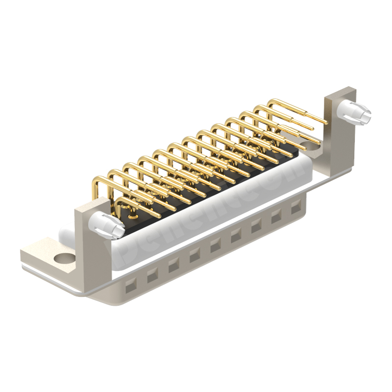 Denentech gold plating D-sub miniature DR 25P male right angle DIP with bracket 25 pin d-sub connectors