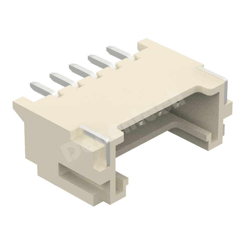 Denentech HY single row right angle SMT 2.0mm straight wafer connector with lock