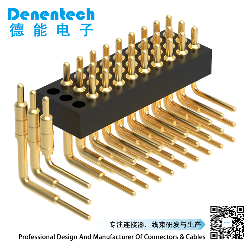 Denentech low price of 1.27MM pogo pin H2.0MM triple row male right ...