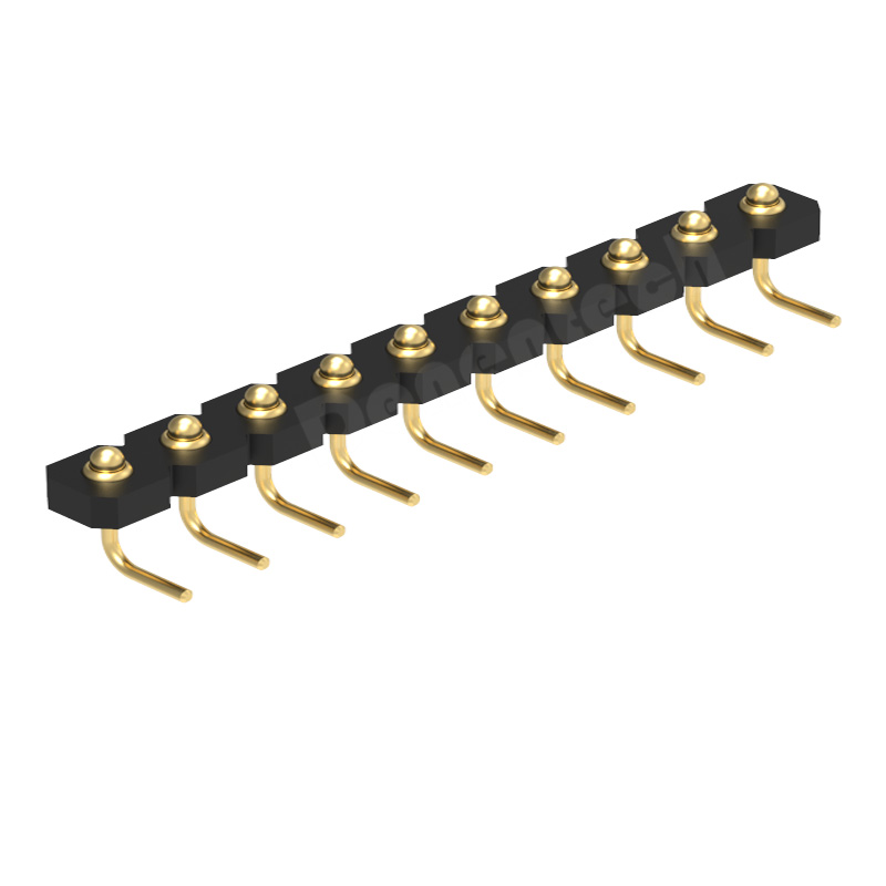 Denentech promotional product 3.0MM H1.27MM single row male right angle DIP pogo pin connector