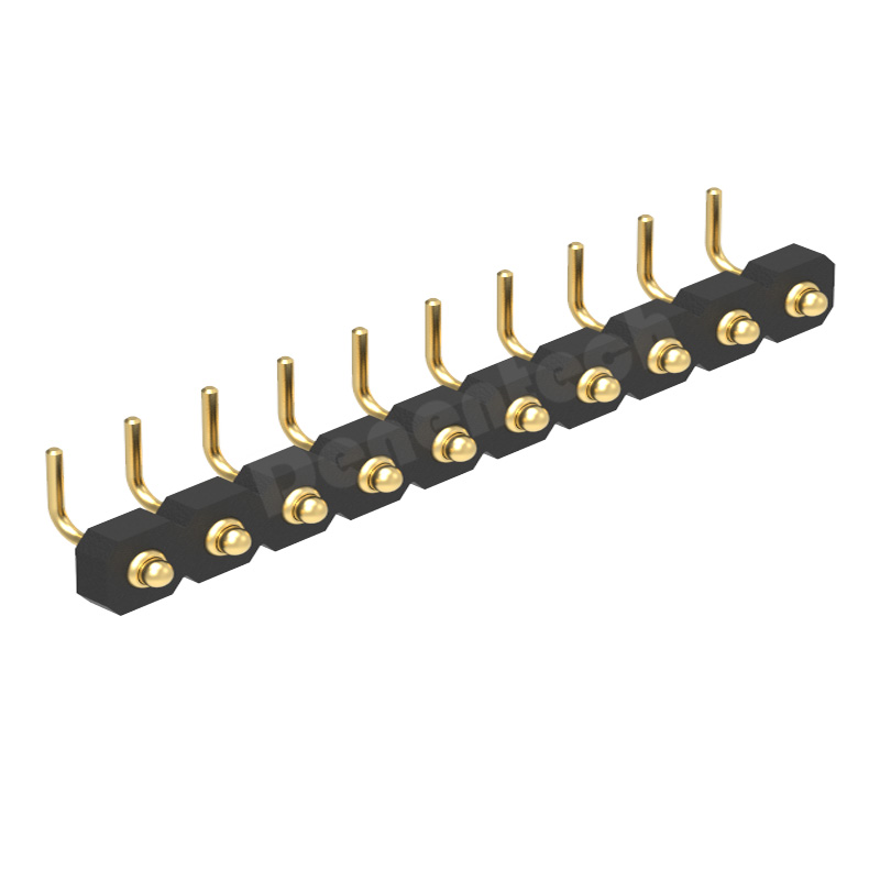 Denentech promotional product 3.0MM H1.27MM single row male right angle DIP pogo pin connector