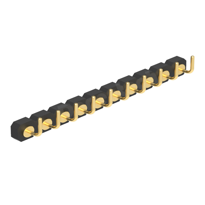 Denentech promotional product 3.0MM H1.27MM single row male right angle DIP pogo pin connector