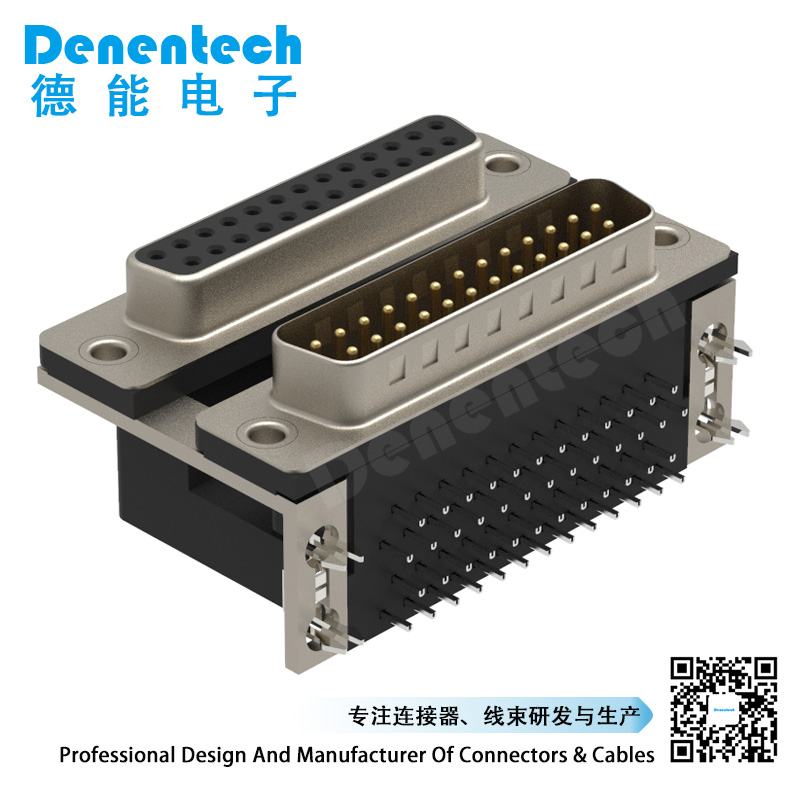 Denentech D-SUB dual port DR 25P female to 25P male d-sub connector ...