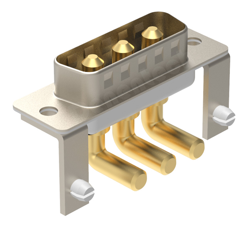 Denentech Gold-plated Pin 3W3 high power DB connector male right angle d-sub connector power supply high power connector