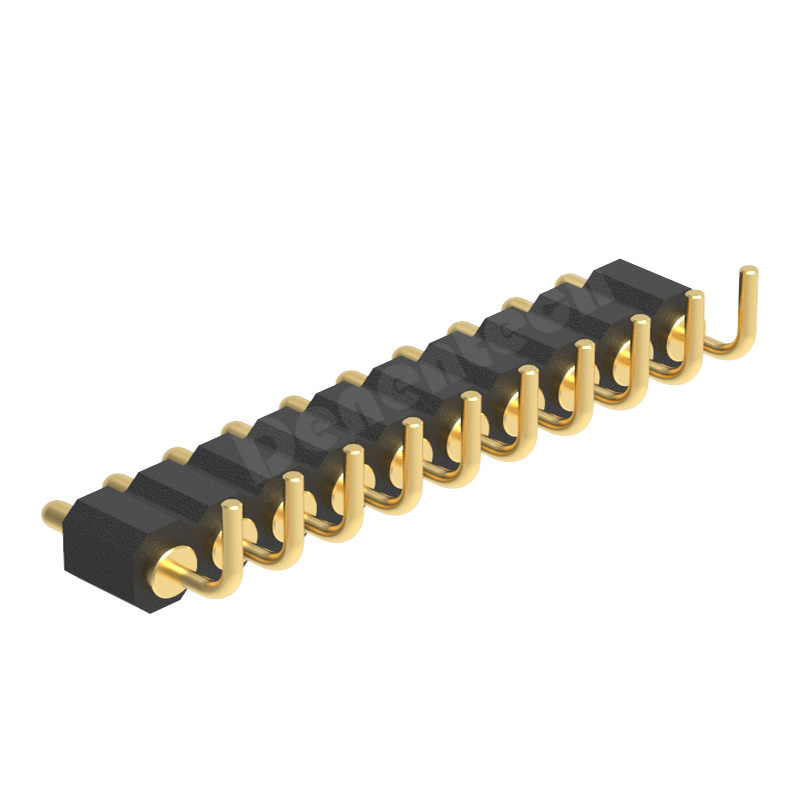 Denentech good quality 2.0MM H2.5MM single row male right angle pogo pin connector 