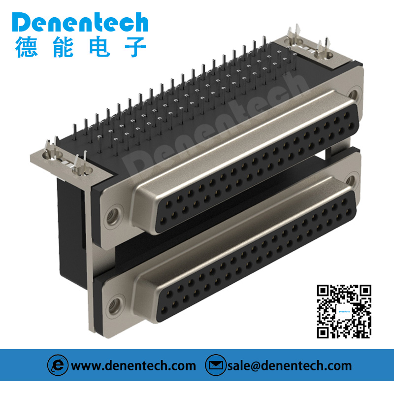 Denentech D-SUB dual port DR 37P female to 37P female d-sub 37pin connectors waterproof d-sub pcb connectors