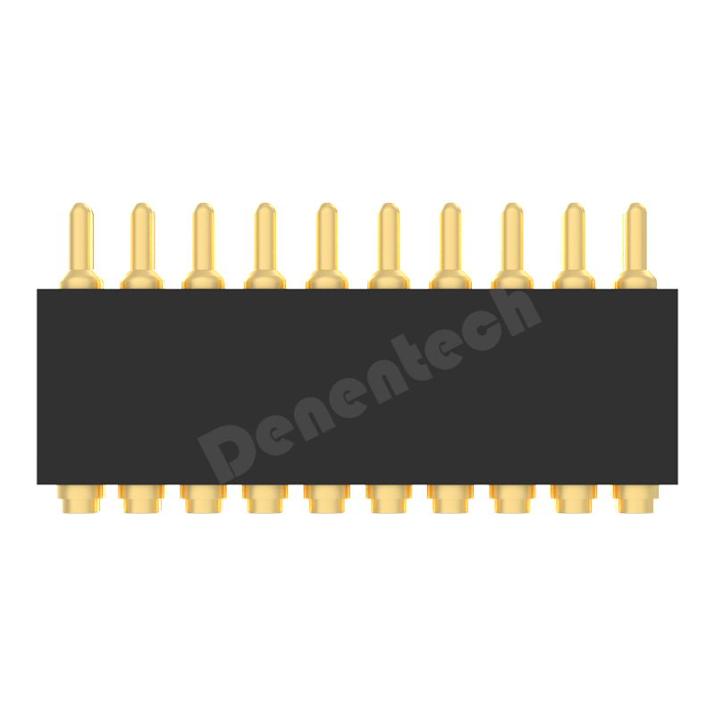 Denentech factory directly supply 1.27MM pogo pin H4.0MM dual row male straight SMT 12 pin pogo connector