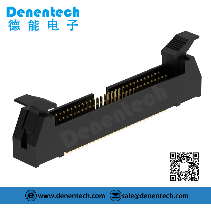 Denentech 定制1.27x2.54mm牛角H20.30 180度双排直插针牛角连接器