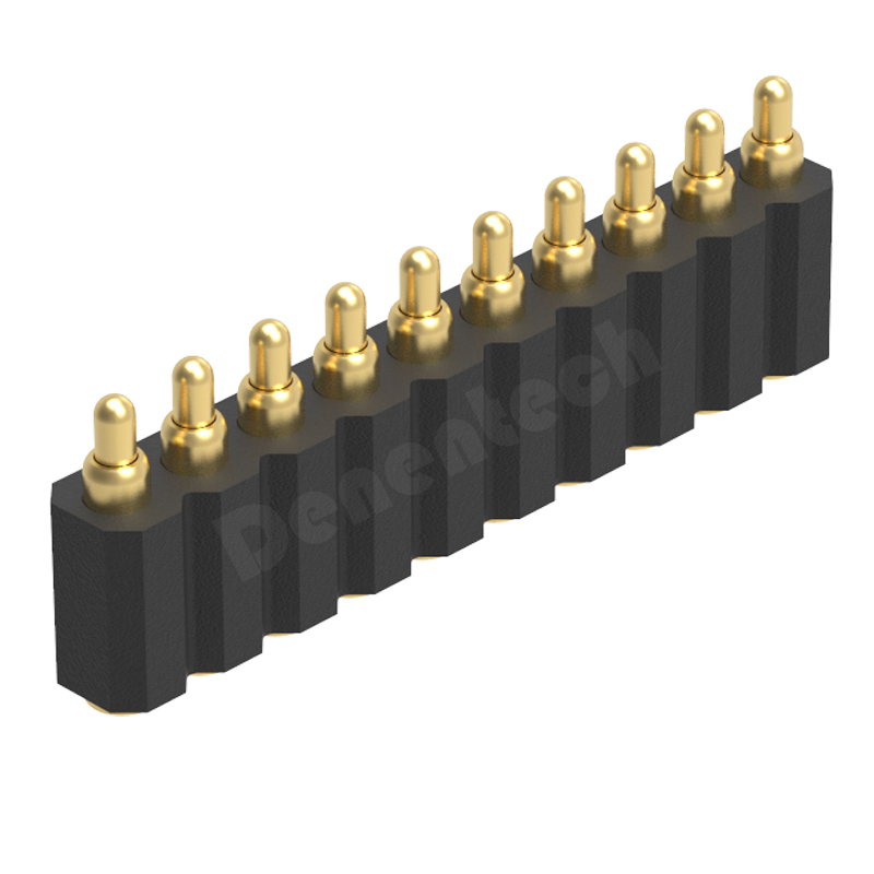 Denentech 2.0MM  H4.0MM single row male straight SMT pogo pin connector